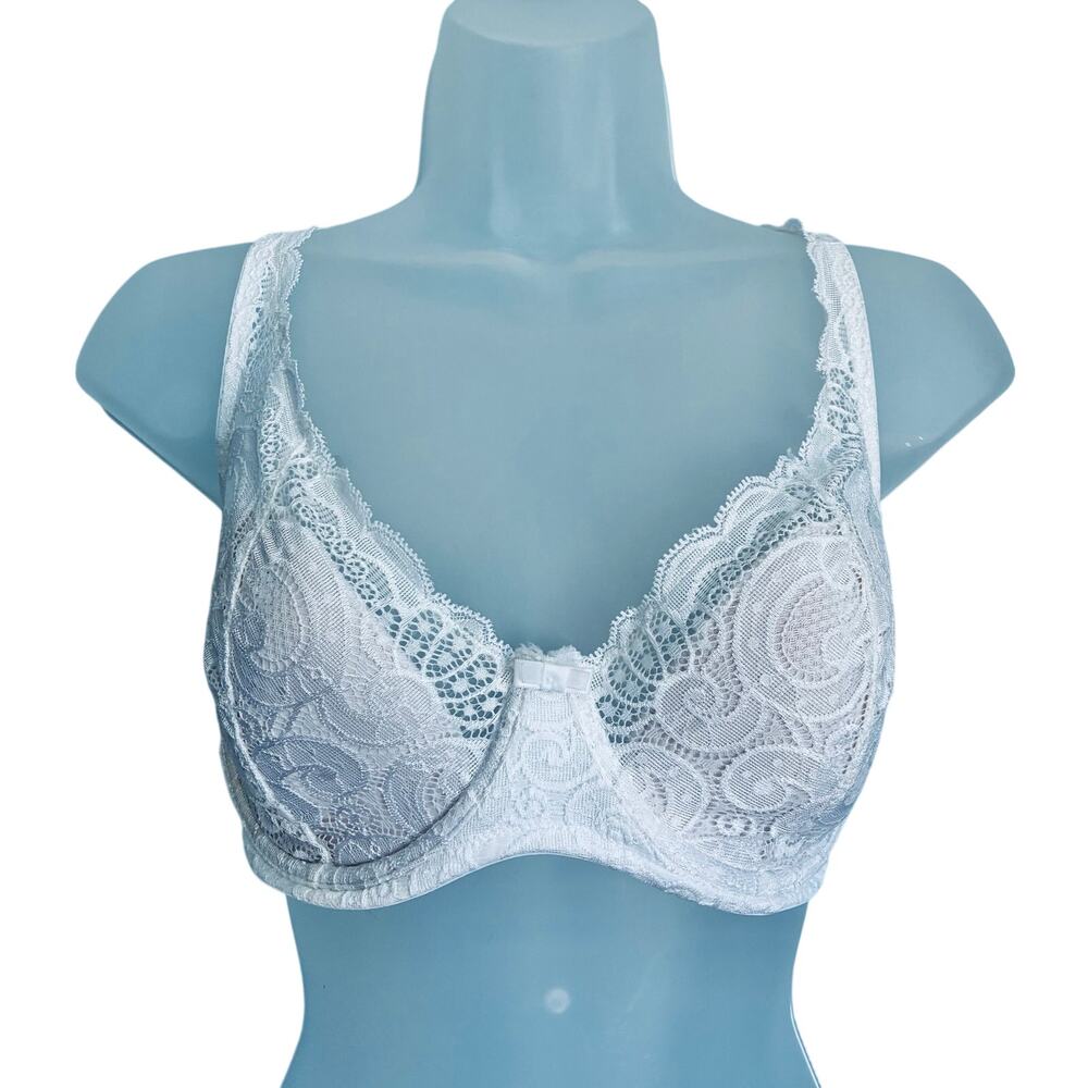 Playtex White Lace Lined Demi Bra 38C